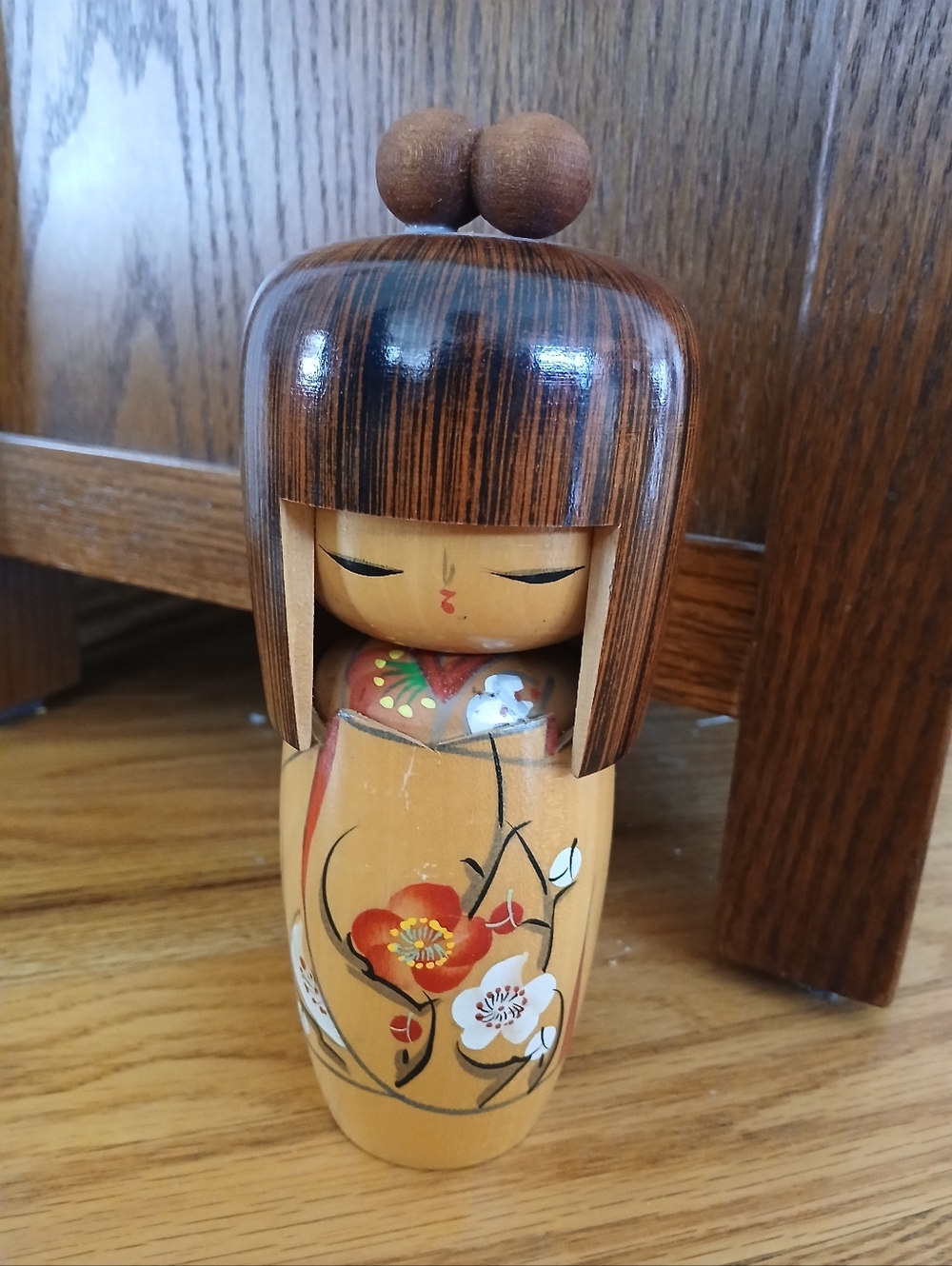 Japanese Kokeshi Wood Geisha Girl 7" Doll Vintage